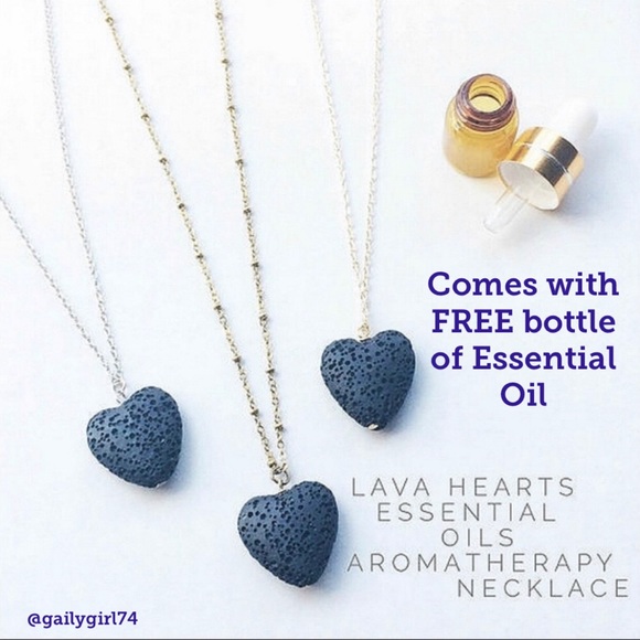 Jewelry - Lava Heart Essential Oils Aromatherapy Necklace
